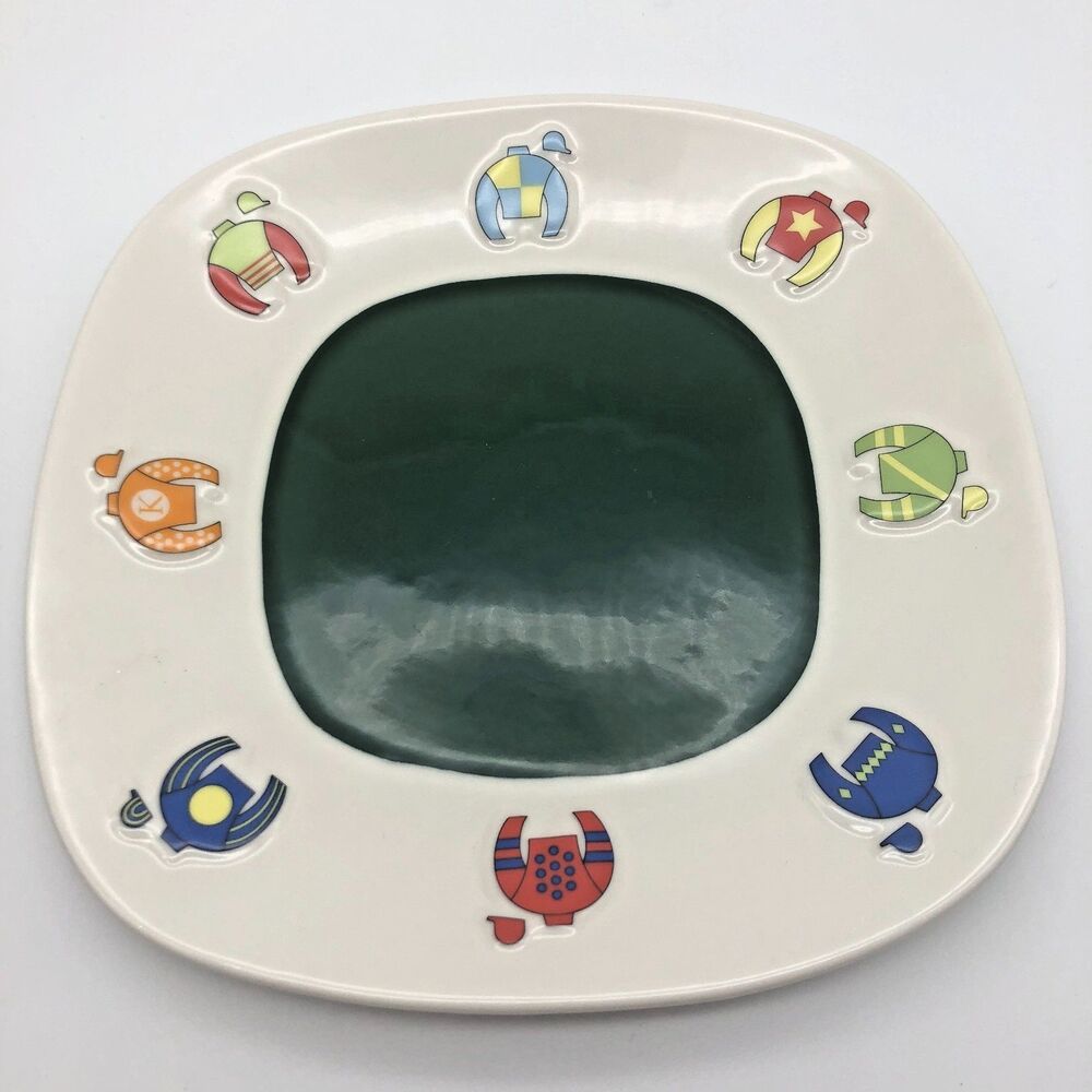 Keeneland Plate Jockey Silks Horse Racing Equestrian Lifestyle Home Square 8 in